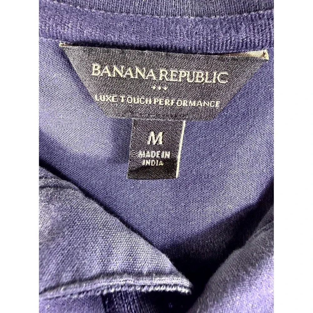 Banana Republic Luxe Touch Performance Polo Shirt Mens Medium Navy Blue Golf